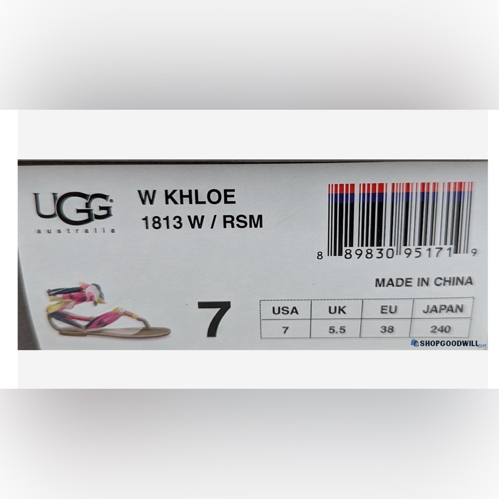 🛑 1 hour sale. UGG, size 7, Khloe Sandals - Pink and Yellow, worn twice - Picture 8 of 8
